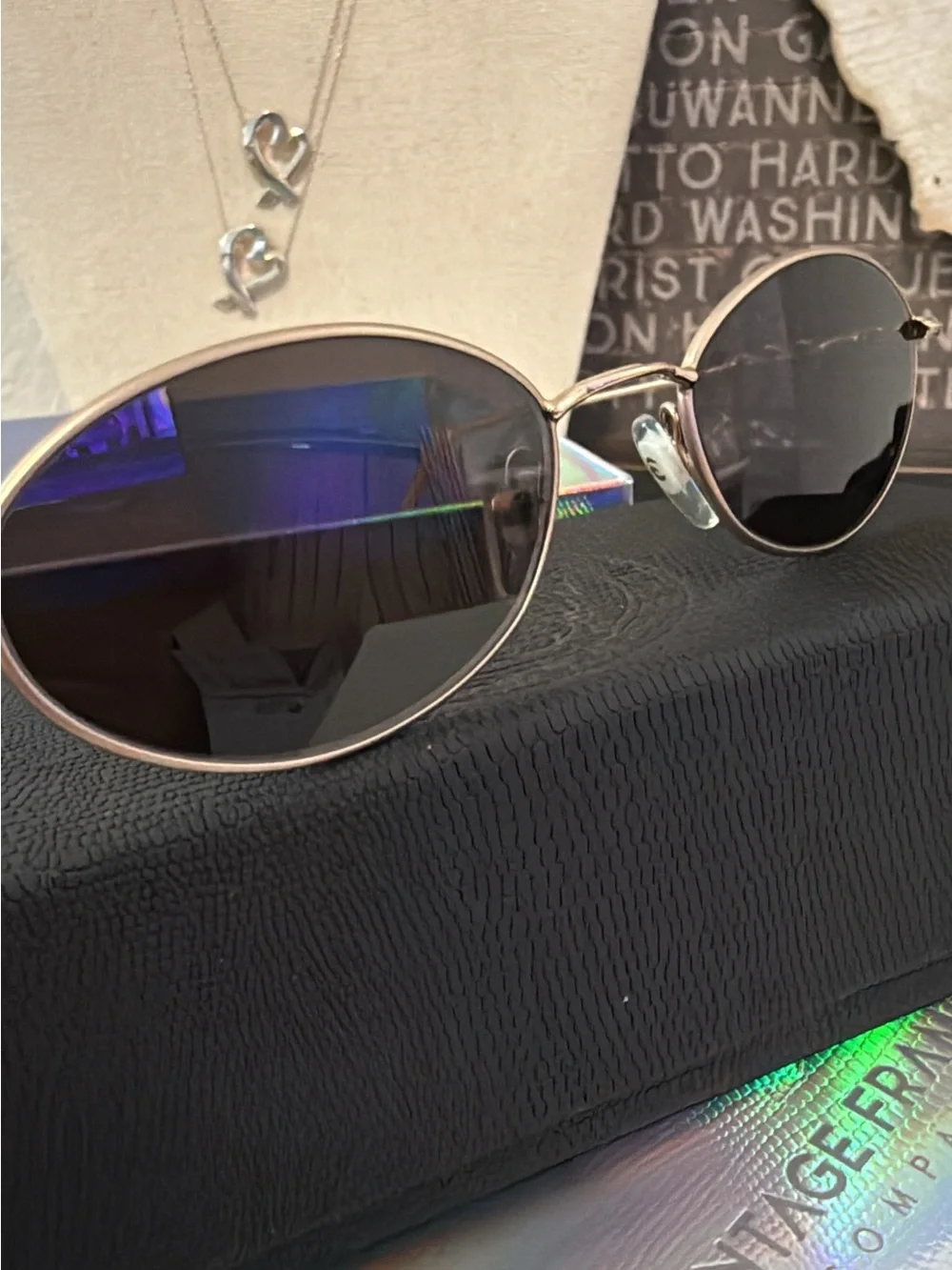 1990’s Olivieri Italian designer small frames silver tone sunglasses